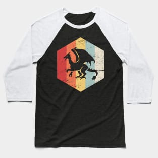 Retro Vintage Dragon Icon Baseball T-Shirt